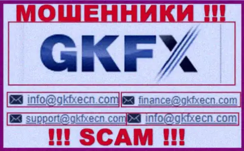 В контактных данных, на сайте мошенников GKFXECN, предоставлена эта почта