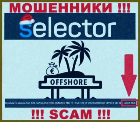 Из конторы Selector Casino денежные средства вернуть нереально, они имеют оффшорную регистрацию: Коста-Рика