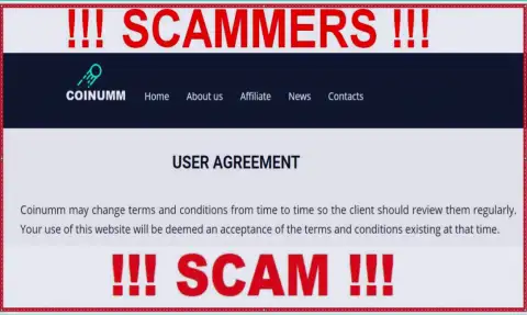Coinumm OÜ Scammers can change their client agreement at any time