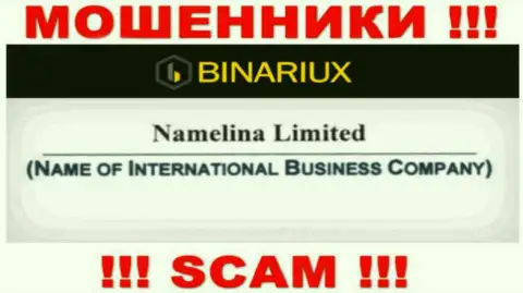 Binariux это internet-мошенники, а владеет ими Namelina Limited