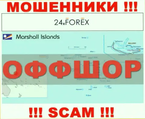 Marshall Islands - это место регистрации организации 24 XForex, которое находится в оффшоре