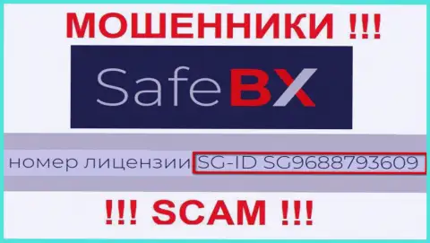 SafeBX, замыливая глаза доверчивым клиентам, разместили на своем сайте номер их лицензии