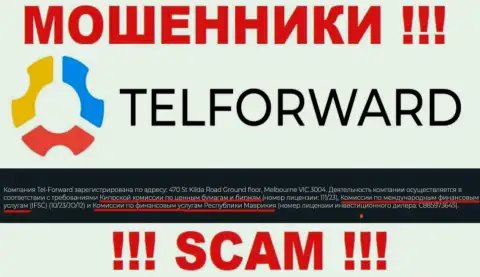TelForward и регулирующий их противоправные деяния орган (CySEC), являются мошенниками