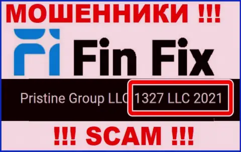 Номер регистрации еще одной неправомерно действующей компании FinFix - 1327 LLC 2021