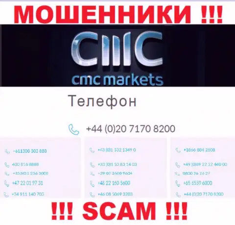 Ваш телефон попал в грязные лапы интернет мошенников CMC Markets - ждите вызовов с разных номеров телефона