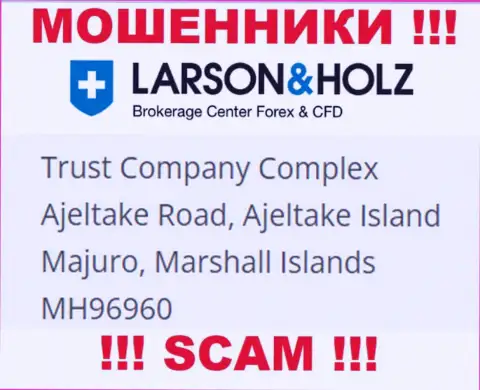 Офшорное расположение ЛарсонХольц Биз - Trust Company Complex Ajeltake Road, Ajeltake Island Majuro, Marshall Islands МН96960, оттуда данные мошенники и прокручивают свои делишки