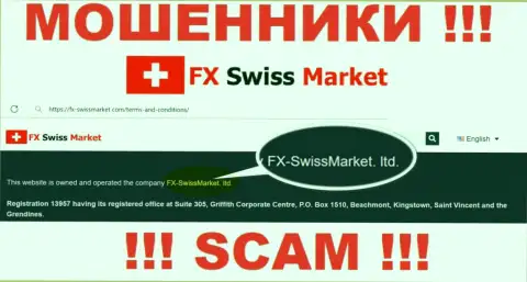 Сведения о юридическом лице мошенников FXSwiss Market
