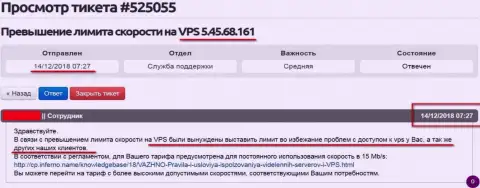 Веб-хостер рассказал, что ВПС-сервера, где хостится сайт ffin.xyz лимитирован в скорости
