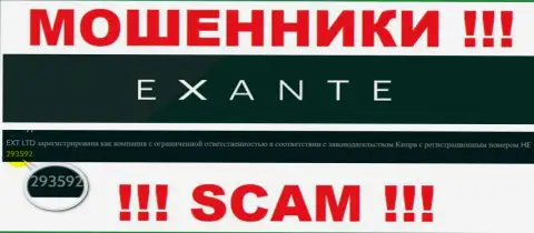 В глобальной сети интернет действуют мошенники Exanten !!! Их регистрационный номер: HE 293592