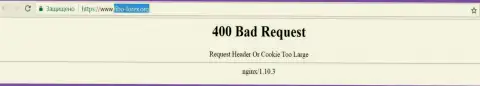 Официальный веб-портал форекс компании Fibo Forex несколько суток недоступен и показывает - 400 Bad Request
